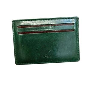 Abas green leather card holder